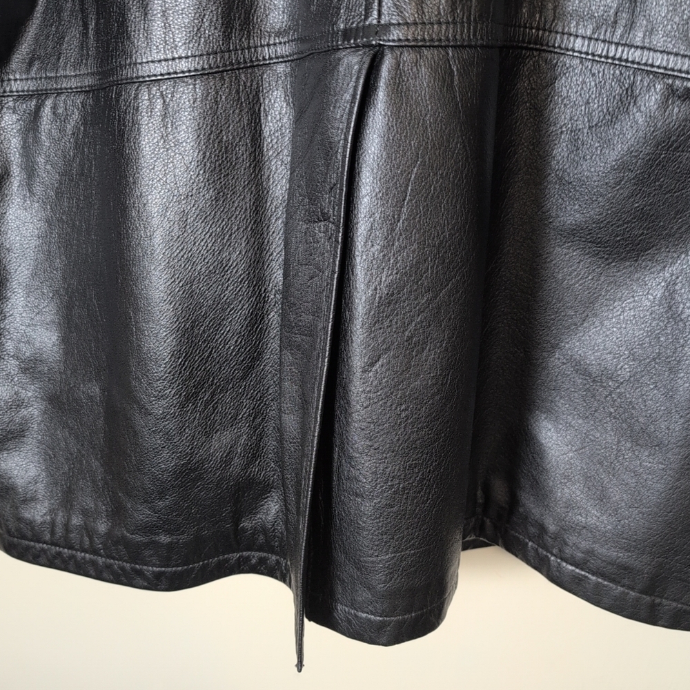 Wilsons Leather Jacket Outside Zip & Buttons Men's M Black Thinsulate Lined - Picture 9 of 16